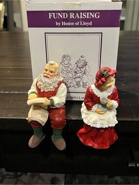 Red & White Santa and Mrs. Claus Holiday Figurines by House of Lloyd